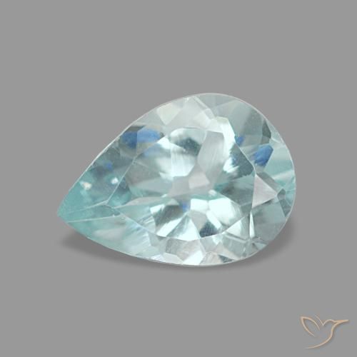 Aguamarina azul natural de 0,66 ct, en forma de pera, VVS