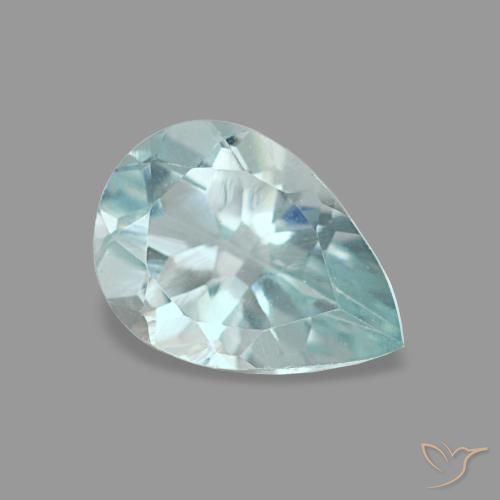 Aguamarina azul natural de 0,66 ct, en forma de pera, VVS