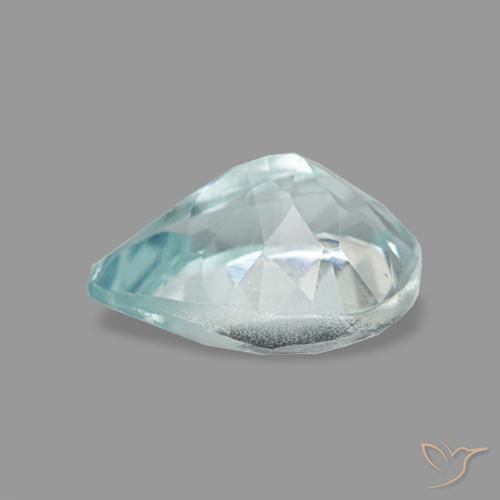 Aguamarina azul natural de 0,66 ct, en forma de pera, VVS