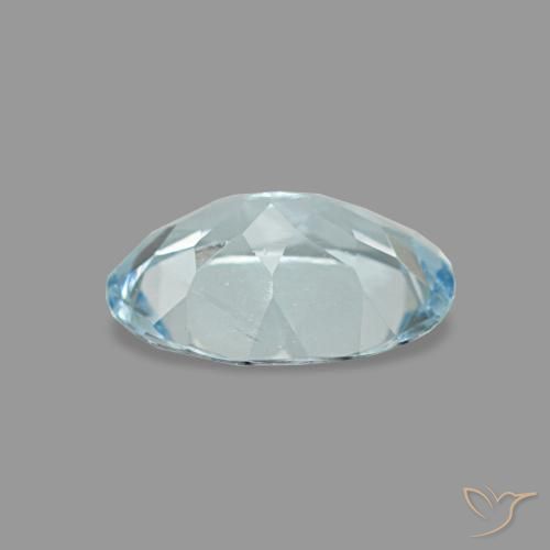 Aguamarina azul natural de 0,60 ct, corte óvalo, VVS