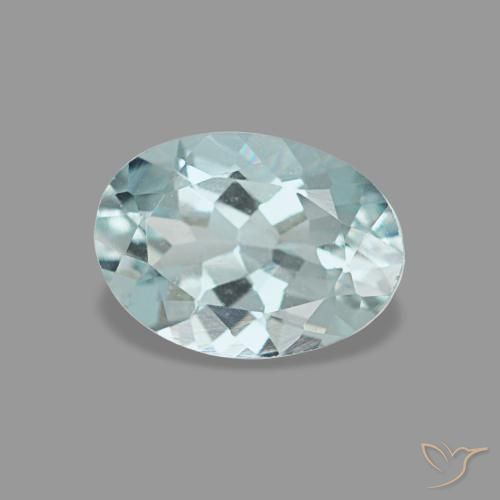 Aguamarina azul natural de 0,66 ct, corte óvalo, VVS