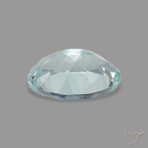 Aguamarina azul natural de 0,66 ct, corte óvalo, VVS