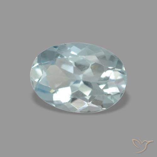 Aguamarina azul natural de 0,69 ct, corte óvalo, VVS