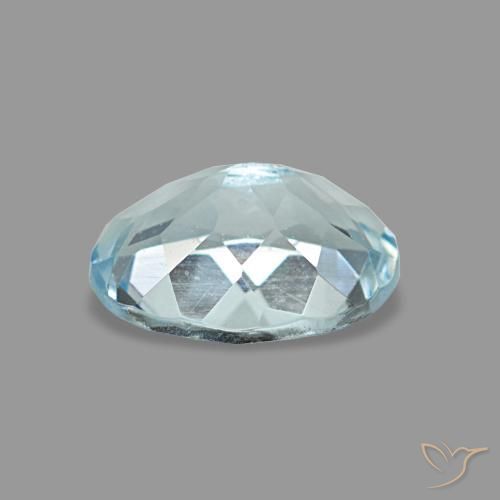 Aguamarina azul natural de 0,69 ct, corte óvalo, VVS