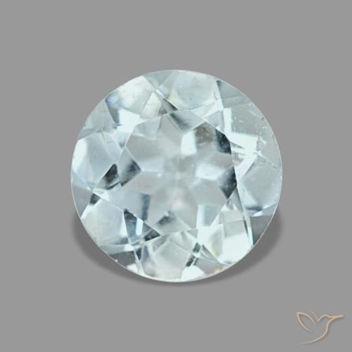 Aguamarina azul natural de 1,15 ct, corte redondo, VS