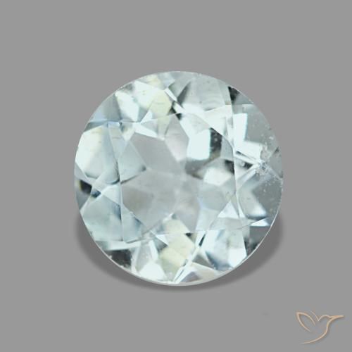 Aguamarina azul natural de 1,15 ct, corte redondo, VS