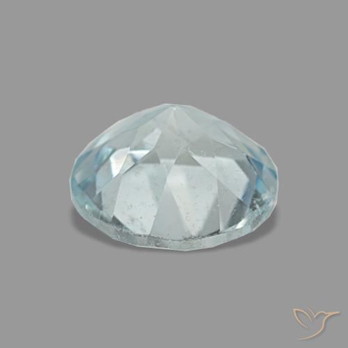 Aguamarina azul natural de 1,15 ct, corte redondo, VS