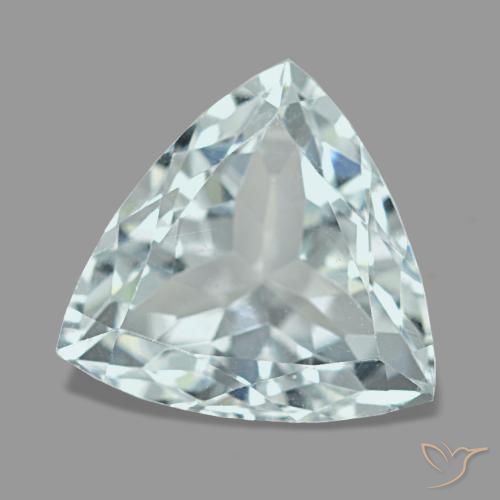 Aguamarina azul natural de 2,74 ct, trillón, VS