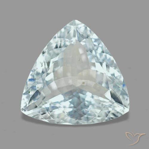 Aguamarina azul natural de 3,21 ct, trillón, VS
