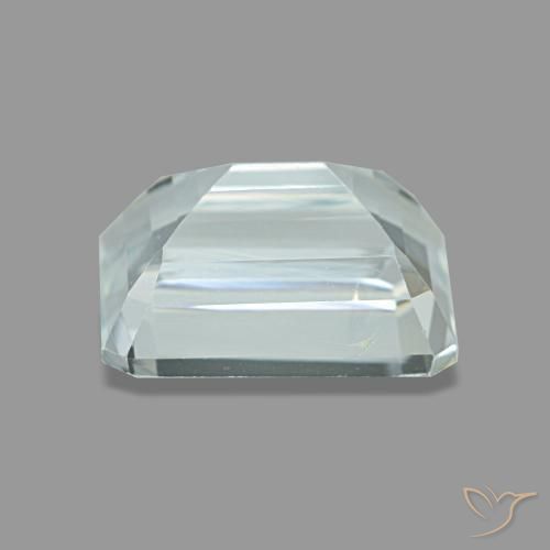 Aguamarina azul natural de 1,67 ct, corte esmeralda, VS
