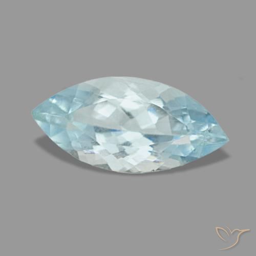 Aguamarina azul natural de 0,92 ct, marquesa, VS