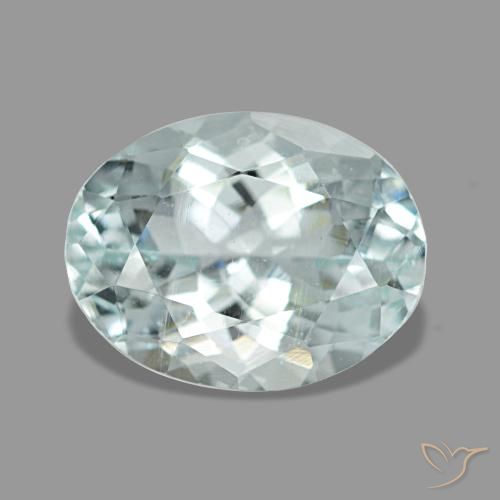 Aguamarina azul natural de 1,78 ct, corte óvalo, VS