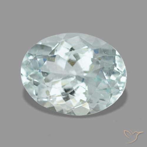 Aguamarina azul natural de 1,78 ct, corte óvalo, VS