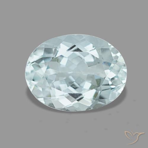 Aguamarina azul natural de 1,36 ct, corte óvalo, VS