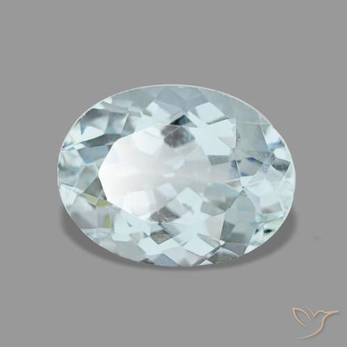 Aguamarina azul natural de 1,36 ct, corte óvalo, VS