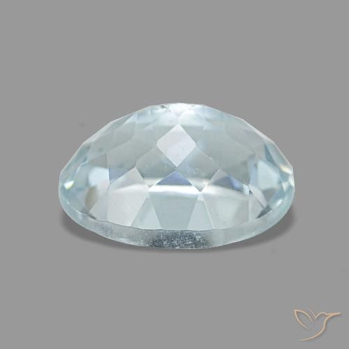 Aguamarina azul natural de 1,36 ct, corte óvalo, VS