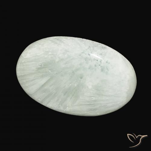 Aragonito Verde claro natural de 54.71 ct, Ovalada, Opaco