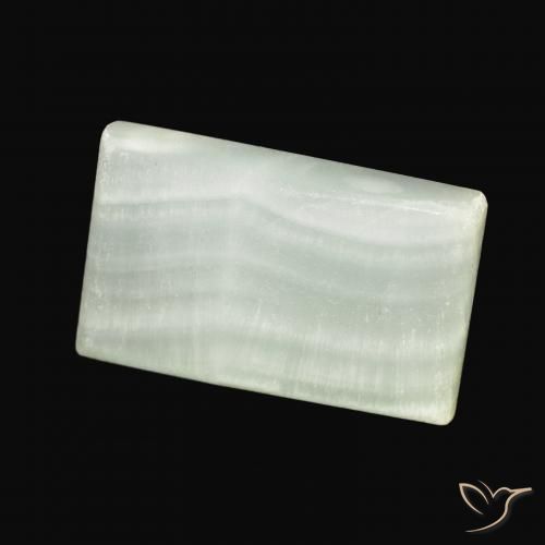 Aragonito Verde claro natural de 42.74 ct, Corte Baguette, Opaco