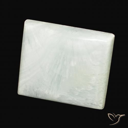 Aragonito Verde amarillo pálido natural de 49.84 ct, Corte Baguette, Opaco