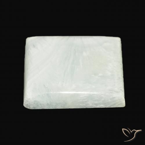 Aragonito Verde amarillo pálido natural de 49.84 ct, Corte Baguette, Opaco