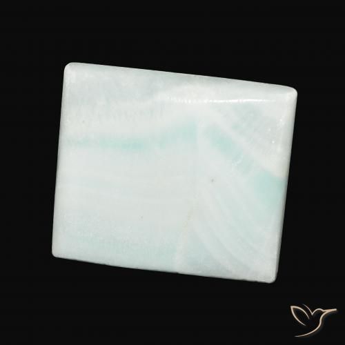 Aragonito Verde pálido natural de 30.71 ct, Corte Baguette, Opaco