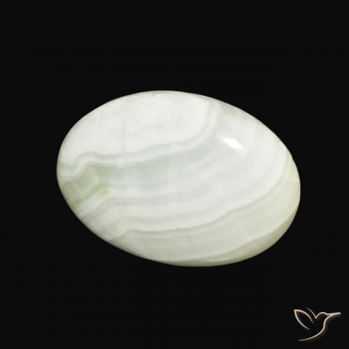 Aragonito Verde amarillo pálido natural de 23.44 ct, Ovalada, Opaco