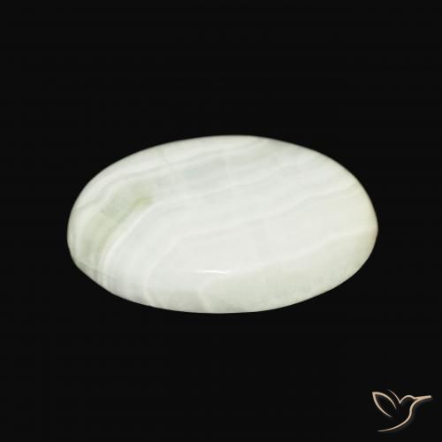 Aragonito Verde amarillo pálido natural de 23.44 ct, Ovalada, Opaco