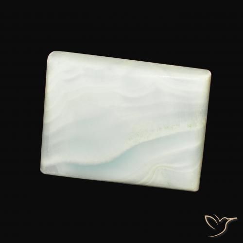 Aragonito Verde amarillo pálido natural de 34.88 ct, Corte Baguette, Opaco