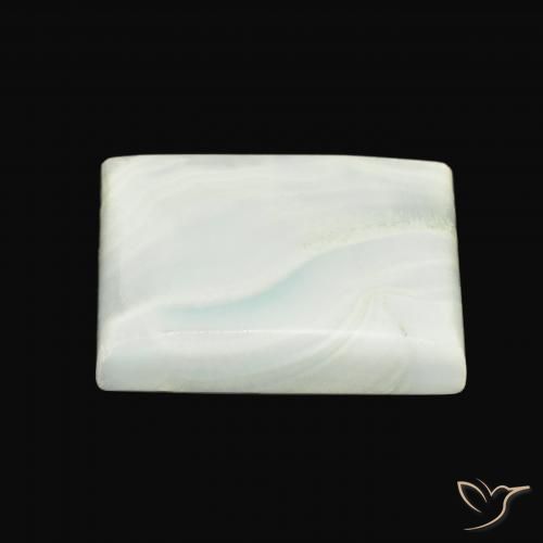Aragonito Verde amarillo pálido natural de 34.88 ct, Corte Baguette, Opaco