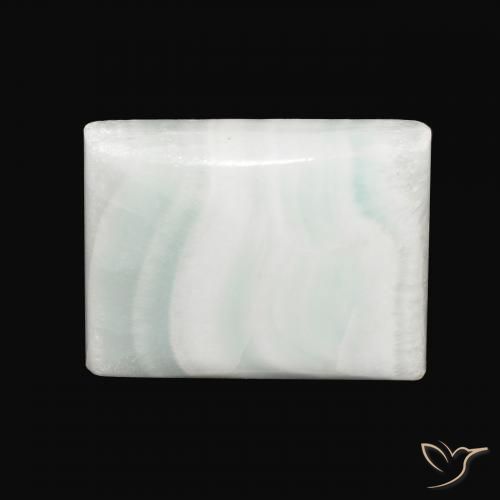 34.11ct Natural Verde amarillo pálido Aragonito, Corte Baguette, Opaco