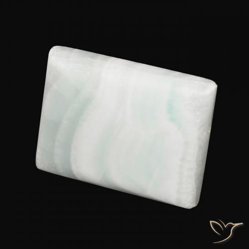 Aragonito Verde amarillo pálido natural de 34.11 ct, Corte Baguette, Opaco