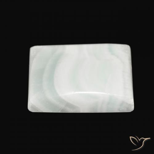 Aragonito Verde amarillo pálido natural de 34.11 ct, Corte Baguette, Opaco