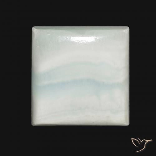 21.62ct Natural Blanco grisáceo Aragonito, Cuadrado, Opaco