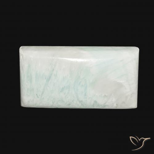 38.98ct Natural Blanco verdoso Aragonito, Corte Baguette, Opaco