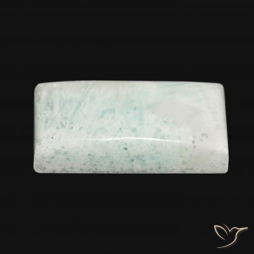 Aragonito Blanco verdoso natural de 38.98 ct, Corte Baguette, Opaco