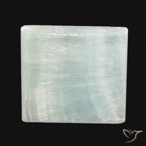 33.26ct Natural Blanco verdoso Aragonito, Cuadrado, Opaco