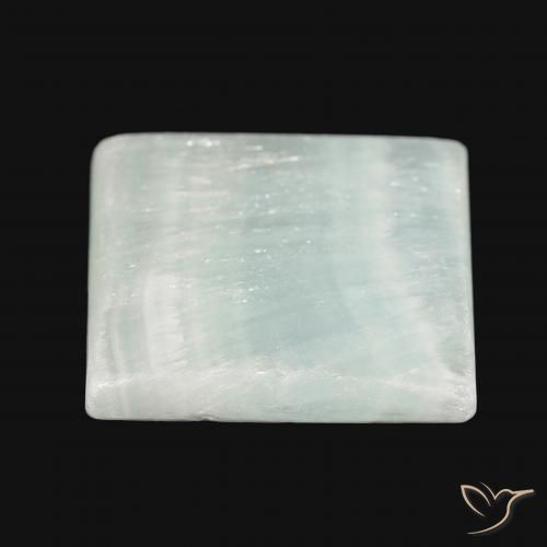 Aragonito Blanco verdoso natural de 33.26 ct, Cuadrado, Opaco