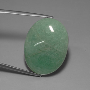 Aventurina verde natural de 37,18 ct, corte óvalo, opaco