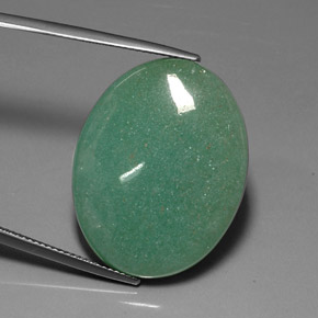 Venturina Verde natural de 33.04 ct, Corte Óvalo, Opaco