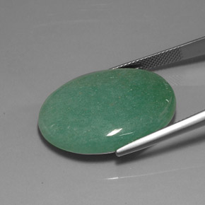 Venturina Verde natural de 33.04 ct, Corte Óvalo, Opaco