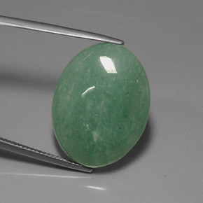 Venturina Verde natural de 23.52 ct, Corte Óvalo, Opaco