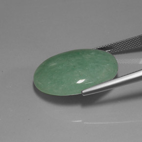 Venturina Verde natural de 23.52 ct, Corte Óvalo, Opaco
