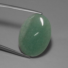 Venturina Verde natural de 18.73 ct, Corte Óvalo, Opaco