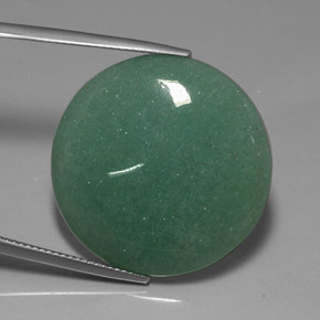 Aventurina verde natural de 26,40 ct, corte redondo, opaco