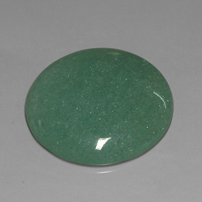 Aventurina verde natural de 26,40 ct, corte redondo, opaco