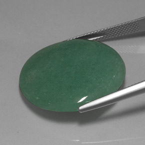 Aventurina verde natural de 26,40 ct, corte redondo, opaco