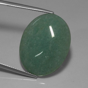 Venturina Verde natural de 23.78 ct, Corte Óvalo, Opaco