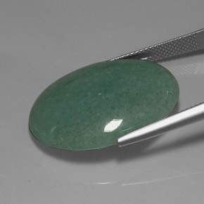 Venturina Verde natural de 23.78 ct, Corte Óvalo, Opaco