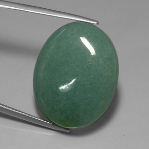 Venturina Verde natural de 34.34 ct, Corte Óvalo, Opaco