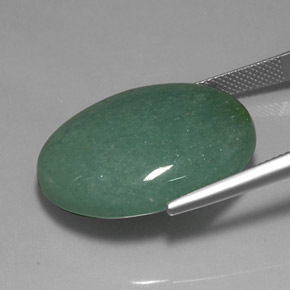 Venturina Verde natural de 34.34 ct, Corte Óvalo, Opaco